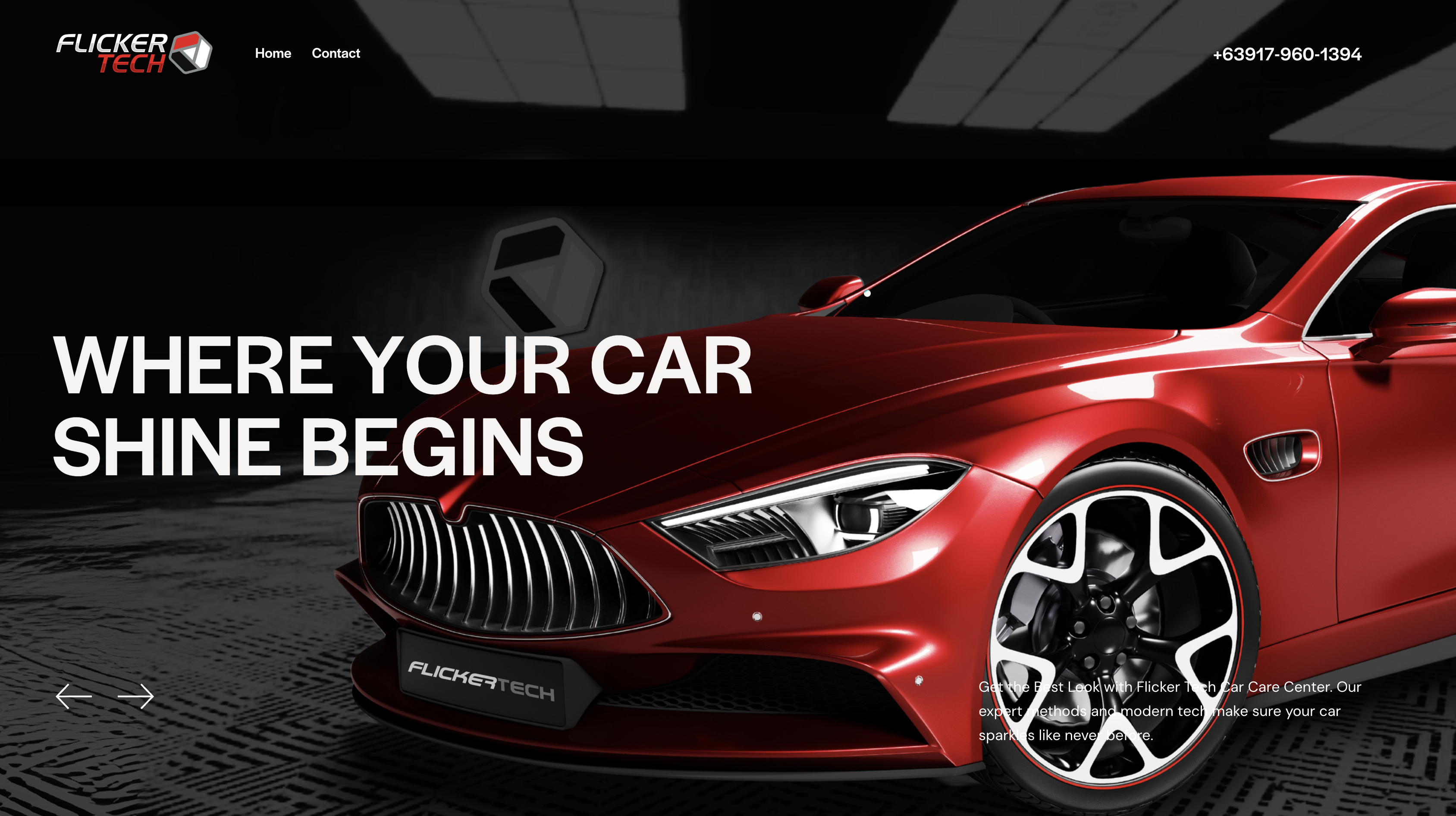 Flickertech Car Care Center website